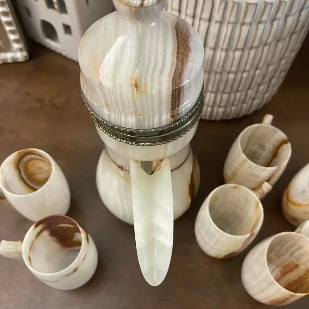 Vintage Onyx turkish tea set for 6